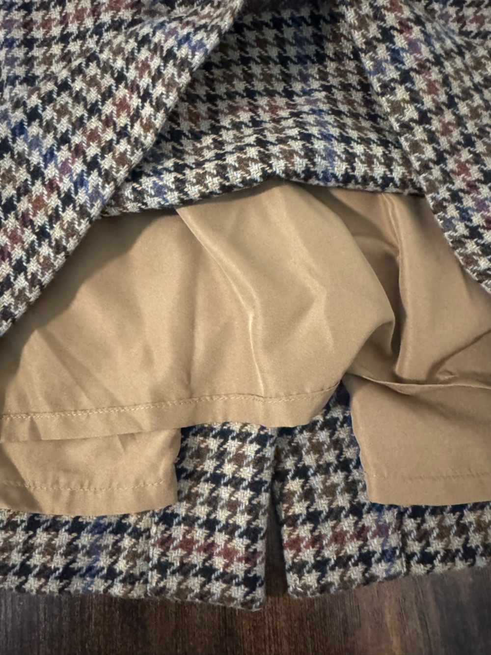 J. Crew “Mercantile” Brown Wool Blend Houndstooth Plaid Lined Pencil Skirt SZ 4 - Picture 5 of 12